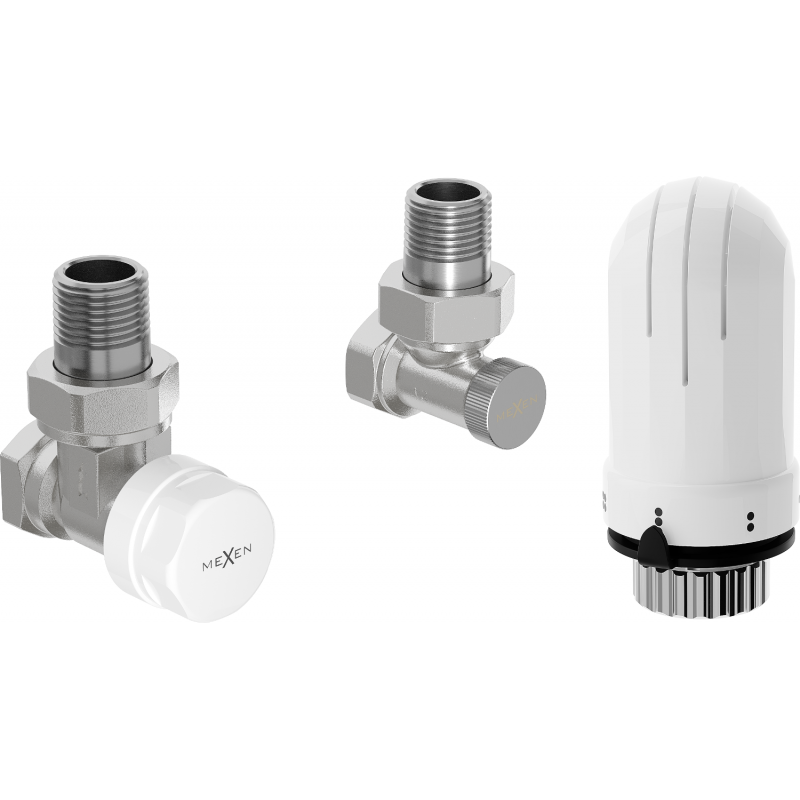 Kit thermostatique d'angle Mexen G03, nickel - W913-012-938-01