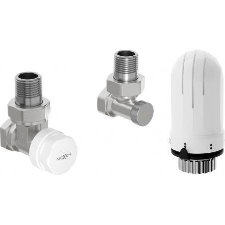 Kit thermostatique d'angle Mexen G03, nickel - W913-012-938-01