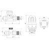 Mexen G04 ensemble thermostatique droit, nickel - W914-012-948-01