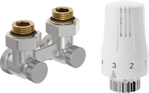 Mexen G01 ensemble thermostatique à deux tubes DN50, angle 1/2"x3/4", nickel - W911-012-918-01