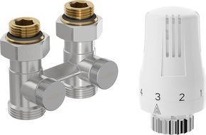 Mexen G01 ensemble de thermostat bi-tube DN50, droit 1/2"x3/4", nickel - W912-012-918-01