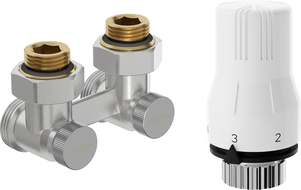 Mexen G02 ensemble thermostatique bicanal DN50, angulaire 1/2"x3/4", nickel - W911-012-928-01