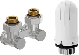 Mexen G03 ensemble thermostatique à deux tuyaux DN50, d'angle 1/2"x3/4", nickel - W911-012-938-01