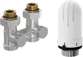 Mexen G03 ensemble thermostatique à deux tubes DN50, droit 1/2"x3/4", nickel - W912-012-938-01
