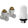 Mexen G04 ensemble thermostatique à deux tuyaux DN50, coudé 1/2"x3/4", nickel - W911-012-948-01