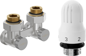 Mexen G04 ensemble thermostatique à deux tuyaux DN50, coudé 1/2"x3/4", nickel - W911-012-948-01