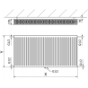 Mexen CC22 radiateur à panneau 500 x 1100 mm, raccordement inférieur central, 1567 W, noir - W6C22-050-110-70