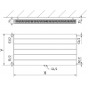 Radiateur plat Mexen Line CCL21 500 x 1500 mm, raccordement central inférieur, 1512 W, anthracite - W6C21L-050-150-66