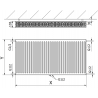 Mexen CC22 radiateur à panneaux 900 x 2200 mm, raccordement inférieur central, 5026 W, noir - W6C22-090-220-70
