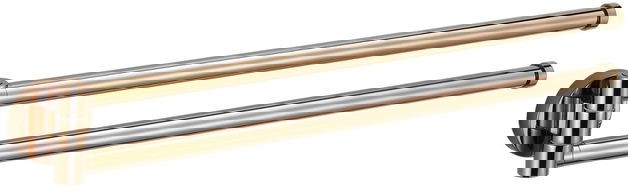 Mexen Remo double porte-serviette pivotant, or rose - 70507255-60