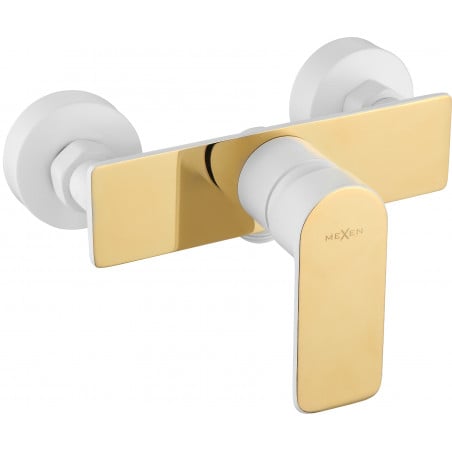 Mexen Alfa robinet de douche, Blanc/Or - 745740-25