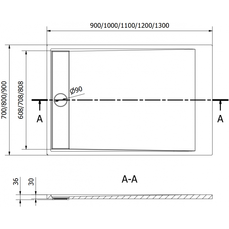 Mexen Amon receveur de douche rectangulaire SMC 120 x 80 cm, blanc - 4F108012