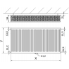 Mexen CC33 radiateur à panneau 900 x 2200 mm, raccordement inférieur central, 7001 W, noir - W6C33-090-220-70