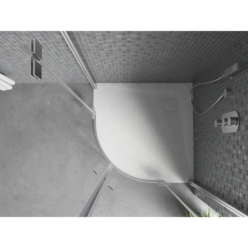 Mexen Bert receveur de douche demi-circulaire SMC 80 x 80 cm, blanc - 4KR108080