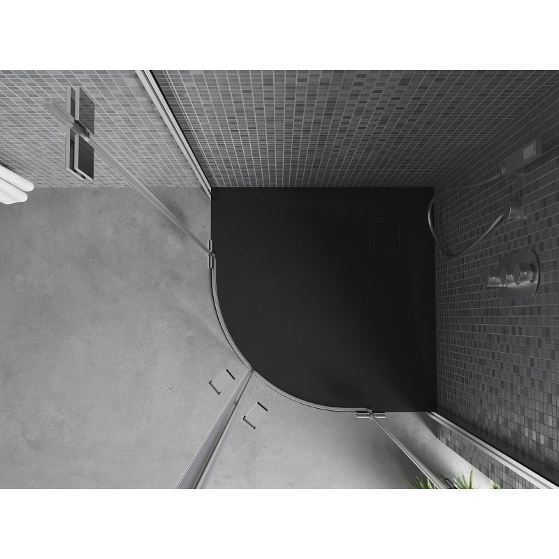 Mexen Bert receveur de douche semi-circulaire SMC 80 x 80 cm, noir - 4KR708080