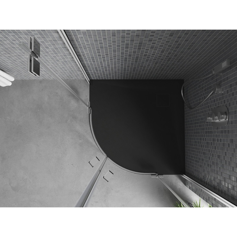 Mexen Bert receveur de douche demi-circulaire SMC 90 x 90 cm, noir - 4KR709090