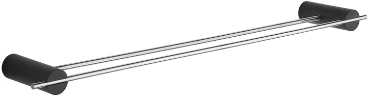 Mexen Aron porte-serviettes double, noir/chrome - 7088125-07