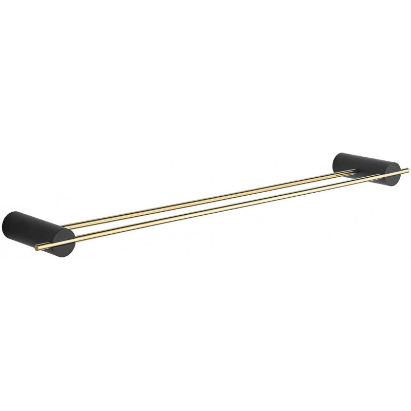 Mexen Aron double porte-serviettes, Noir/Or - 7088125-57
