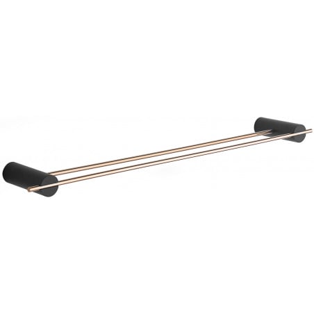 Mexen Aron double porte-serviettes, Noir/Or rose - 7088125-67