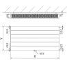 Mexen Line CCL22 radiateur à panneau 400 x 1000 mm, raccordement inférieur central, 1138 W, noir - W6C22L-040-100-70