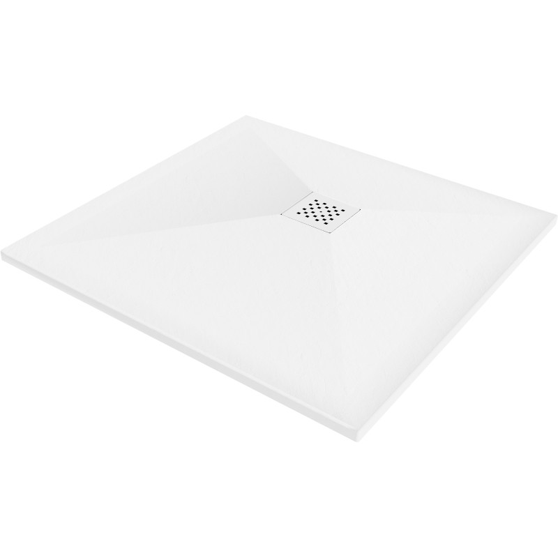 Mexen Stone+ receveur de douche composite carré 70 x 70 cm, blanc, cache blanc - 44107070-W