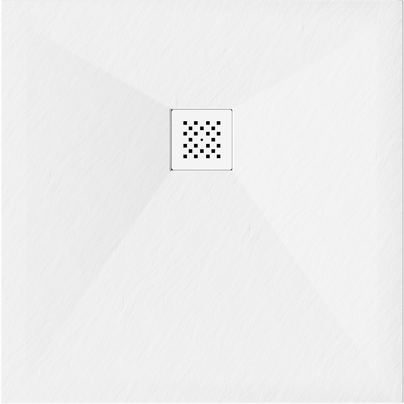 Mexen Stone+ receveur de douche composite carré 70 x 70 cm, blanc, cache blanc - 44107070-W