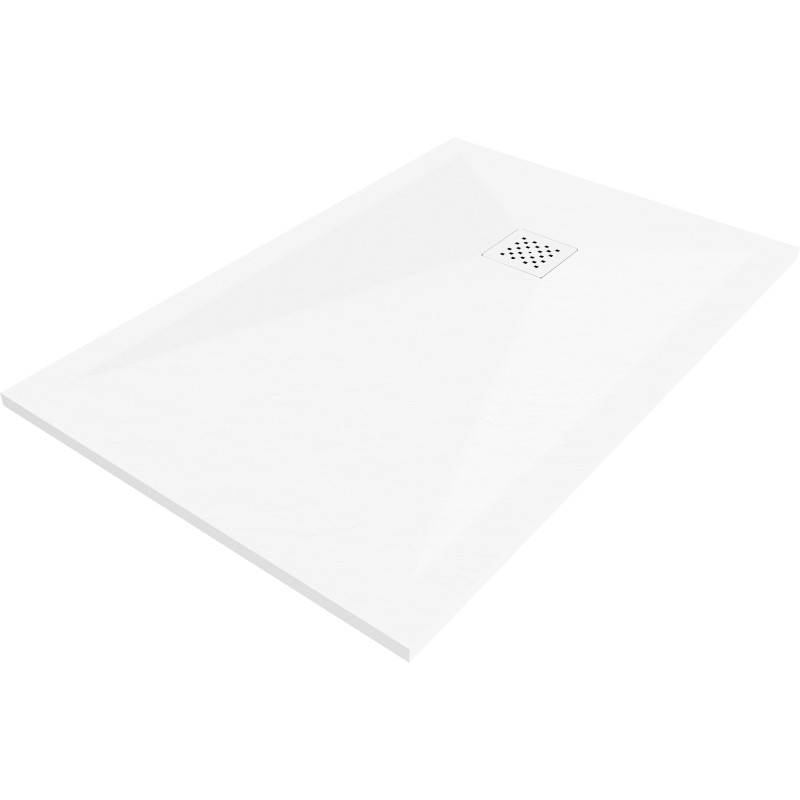 Mexen Stone+ receveur de douche composite rectangulaire 80 x 70 cm, blanc, cache blanc - 44107080-W
