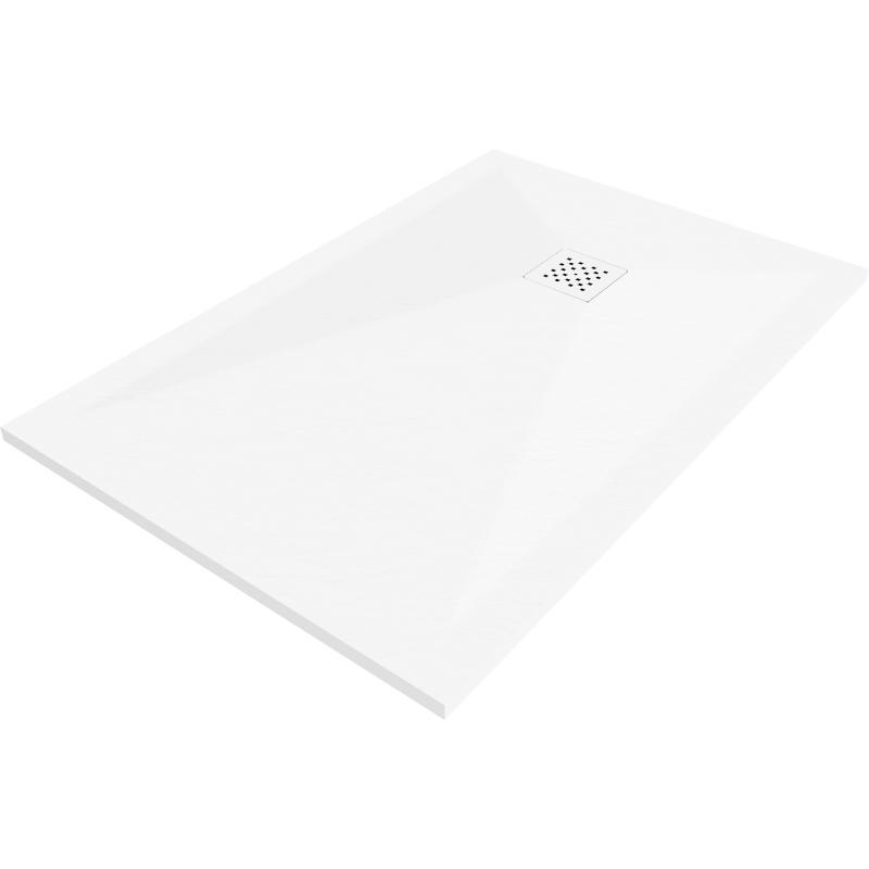 Mexen Stone+ bac à douche composite rectangulaire 90 x 70 cm, blanc, cache blanc - 44107090-W