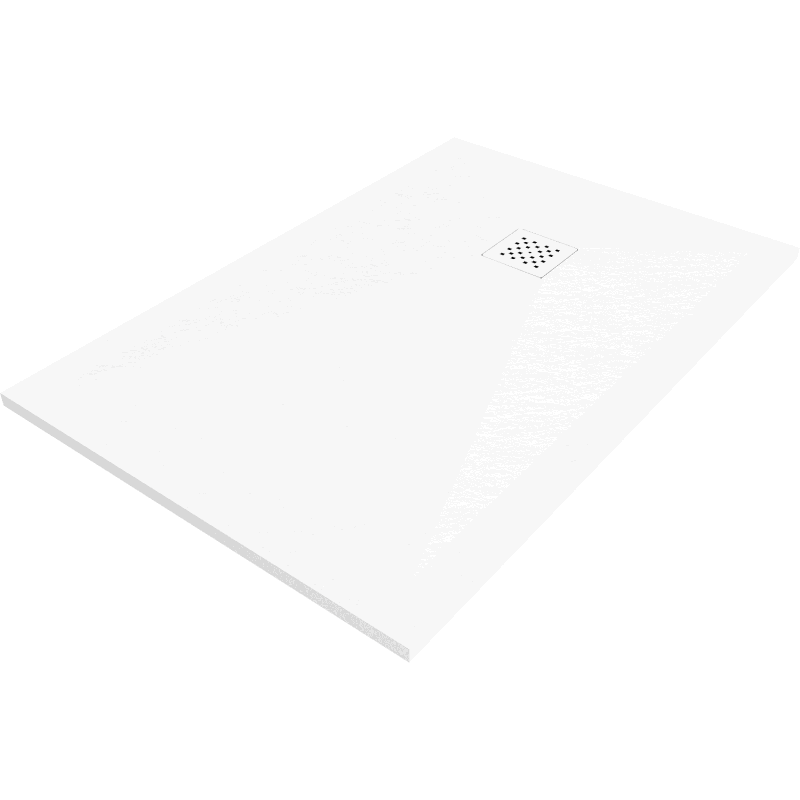 Mexen Stone+ receveur de douche en composite rectangulaire 110 x 70 cm, blanc, cache blanc - 44107011-W