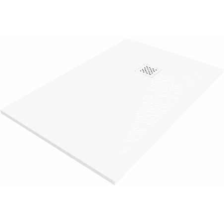 Mexen Stone+ receveur de douche en composite rectangulaire 110 x 70 cm, blanc, cache blanc - 44107011-W