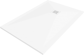 Mexen Stone+ receveur de douche rectangulaire en composite 110 x 70 cm, blanc, cache blanc - 44107011-W