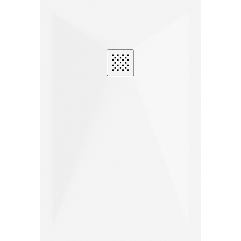 Mexen Stone+ receveur de douche rectangulaire en composite 130 x 70 cm, blanc, cache blanc - 44107013-W