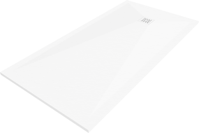 Mexen Stone+ receveur composite rectangulaire 180 x 70 cm, blanc, cache blanc - 44107018-W