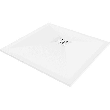 Mexen Stone+ receveur de douche en composite carré 80 x 80 cm, blanc, cache blanc - 44108080-W