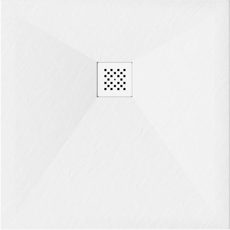 Mexen Stone+ receveur de douche carré composite 80 x 80 cm, blanc, cache blanc - 44108080-W