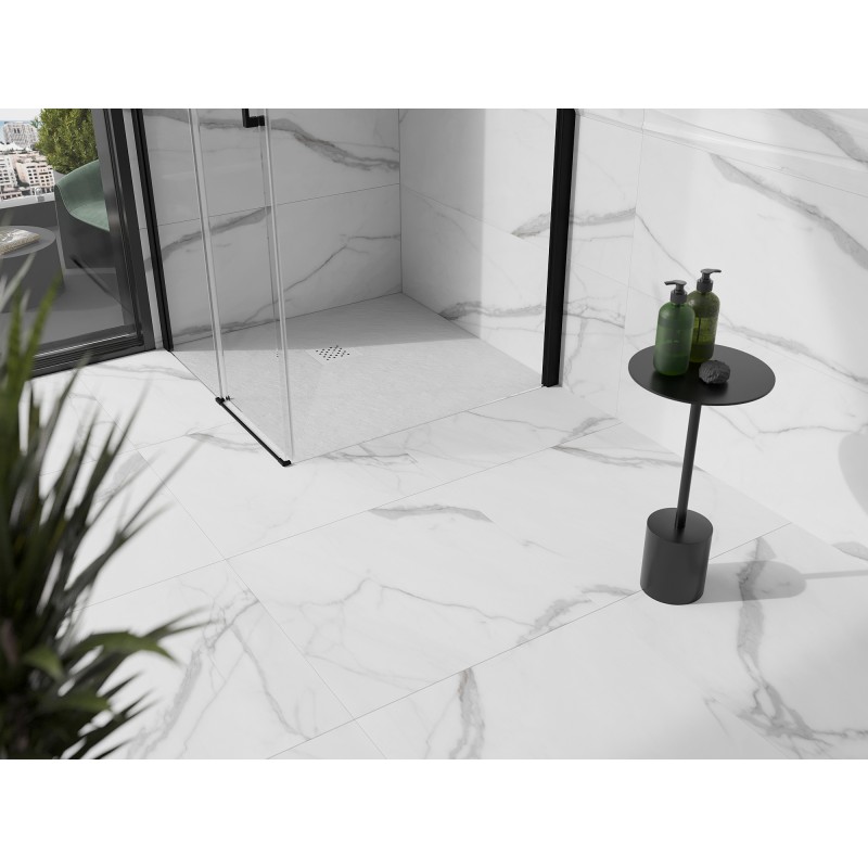 Mexen Stone+ receveur de douche carré composite 80 x 80 cm, blanc, cache blanc - 44108080-W