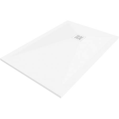 Mexen Stone+ receveur de douche rectangulaire en composite 100 x 80 cm, blanc, cache blanc - 44108010-W