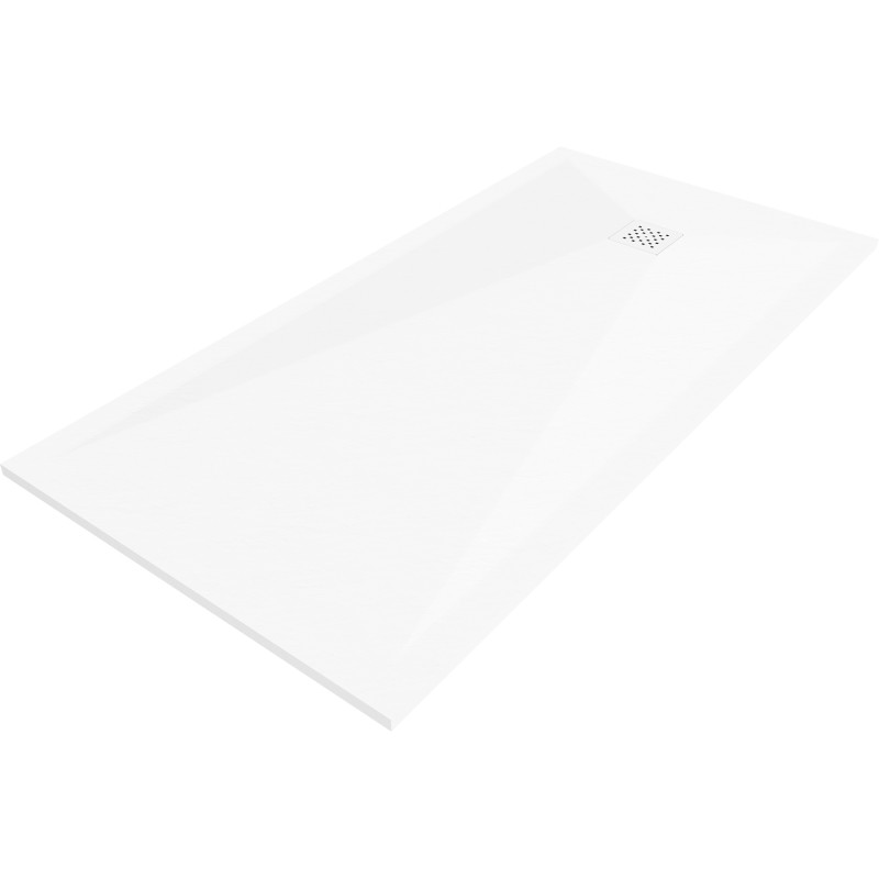 Mexen Stone+ receveur de douche en composite rectangulaire 180 x 80 cm, blanc, cache blanc - 44108018-W