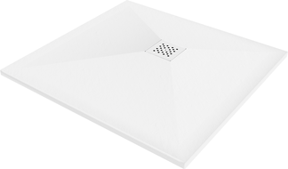 Mexen Stone+ bac à douche en composite carré 90 x 90 cm, blanc, couvercle blanc - 44109090-W