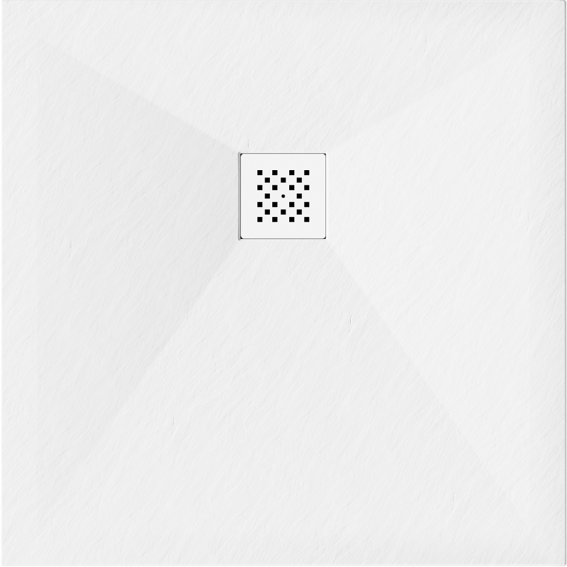 Mexen Stone+ receveur de douche composite carré 90 x 90 cm, blanc, cache blanc - 44109090-W