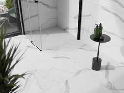 Mexen Stone+ receveur de douche en composite carré 90 x 90 cm, blanc, cache blanc - 44109090-W