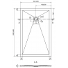 Mexen Stone+ bac en composite rectangulaire 130 x 90 cm, blanc, cache blanc - 44109013-W