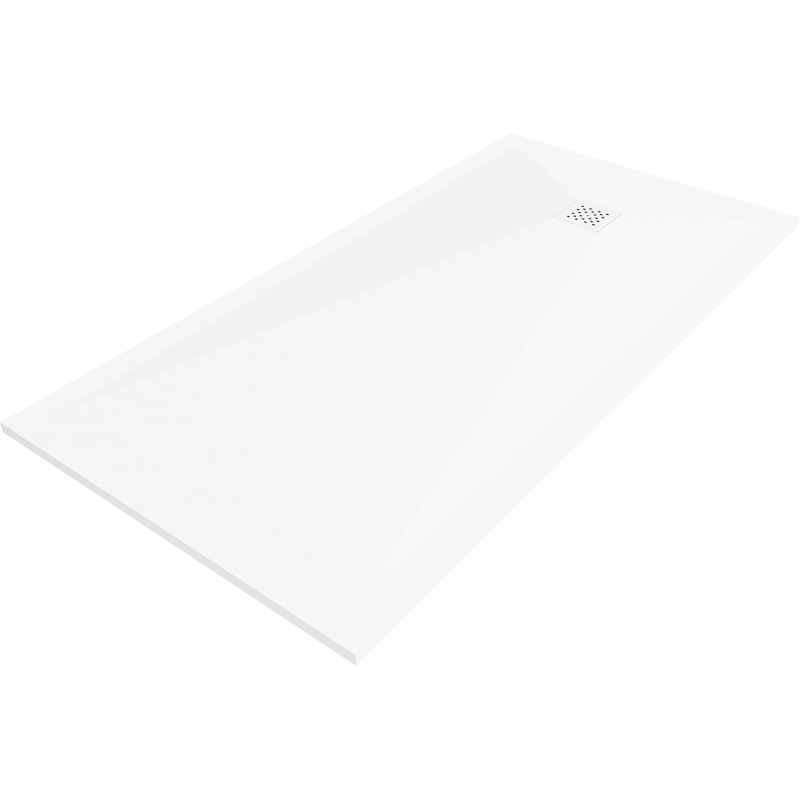 Mexen Stone+ bac en composite rectangulaire 160 x 90 cm, blanc, cache blanc - 44109016-W