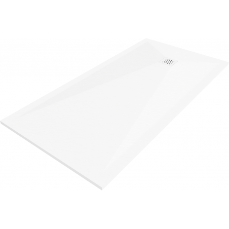 Mexen Stone+ bac en composite rectangulaire 160 x 90 cm, blanc, cache blanc - 44109016-W