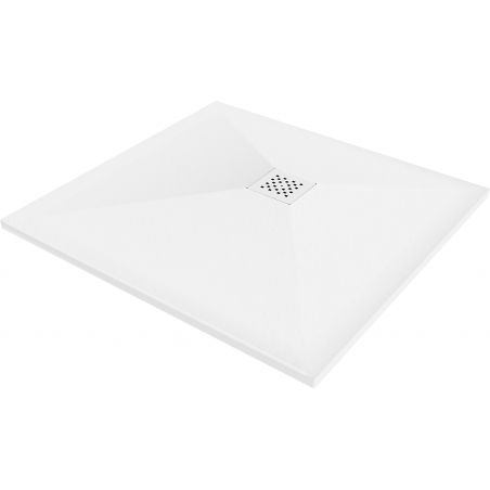 Mexen Stone+ bac à douche en composite carré 100 x 100 cm, blanc, couvercle blanc - 44101010-W