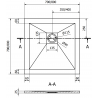 Receveur de douche composite carré Mexen Stone+ 80 x 80 cm, blanc, cache doré - 44108080-G
