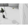 Bac à douche rectangulaire composite Mexen Stone+ 160 x 90 cm, blanc, cache doré - 44109016-G