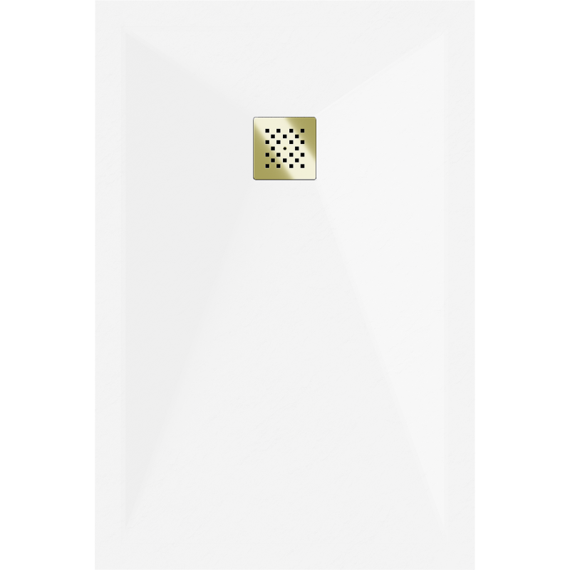 Mexen Stone+ bac à douche rectangulaire en composite 120 x 90 cm, blanc, cache doré - 44109012-G