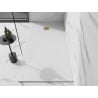 Mexen Stone+ receveur de douche rectangulaire en composite 200 x 80 cm, blanc, cache doré - 44108020-G
