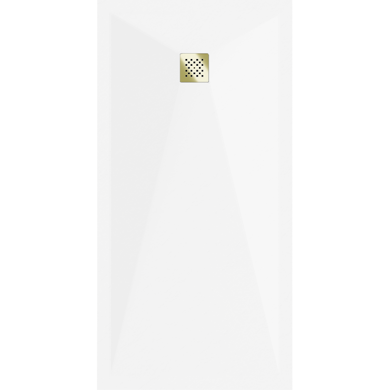 Mexen Stone+ receveur de douche rectangulaire en composite 200 x 80 cm, blanc, cache doré - 44108020-G